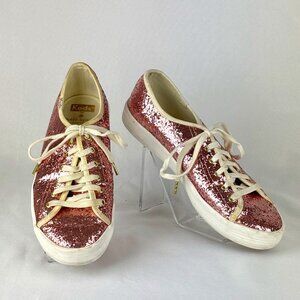 Kate Spade x Keds Champion Pink Glitter Sneakers - Size 8. Like new